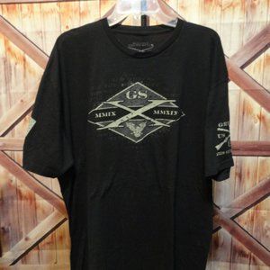 Grunt Style Distressed logo front T~flag on sleeve~military patriotic fan